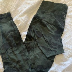 Size 6 camo lululemon align pants 28”